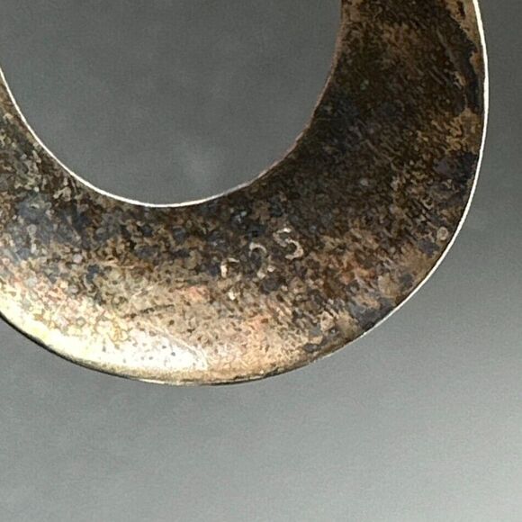 Vintage 925 Silver Purple Abalone Shell MOP in Resin Dangle Hook Earrings 1.75" - Picture 12 of 12